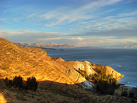 Isla del Sol ped západem Slunce